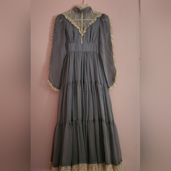 Vintage Gunne Sax Blue Love Witch Dress - Picture 1 of 9